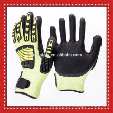 Fluoreszierend gelb geschnitten und schlagfest Doppel Nitril Dip Handschuhe, High Performance Mechanic Handschuhe